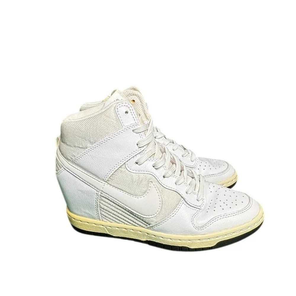 Nike‎ Dunk Sky Hi White Sail Wedge Sneakers 644877-101 Womens 5 High Top Shoes